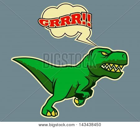 A vector illustration of running Dino .