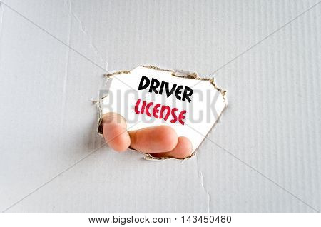 Driver license text concept isolated over white background