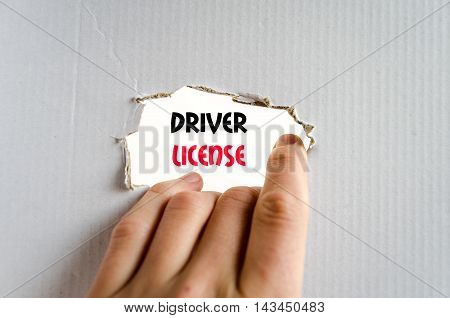 Driver license text concept isolated over white background