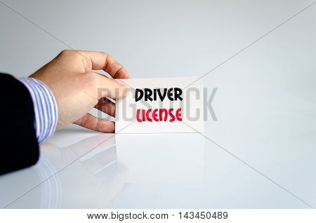 Driver license text concept isolated over white background