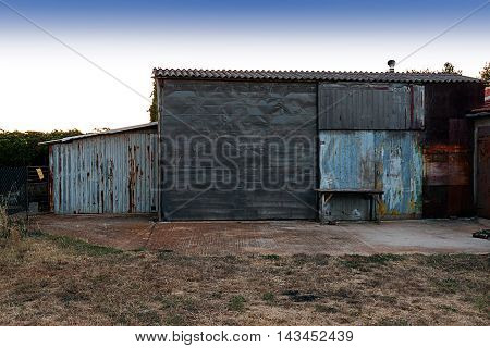 An old makeshift barn on a farm in Croatia