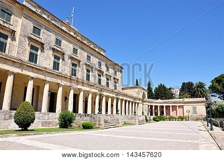 historic palace and city of Corfu, Greece, Europe