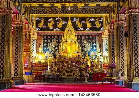 Chiang Mai - 18 November 2014 Buddha, Wat Phan Oun. This temple is one of the famous temples in the city of Chiang Mai.