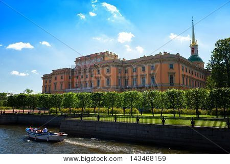 Mikhailovsky Castle on the Fontanka River St. Petersburg