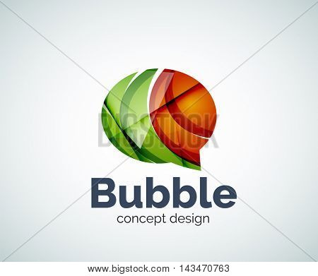 Bubble logo template created with abstract geometric overlapping elements