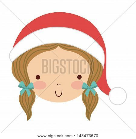 little cute girl with winter clothes isolated icon vector illustration design