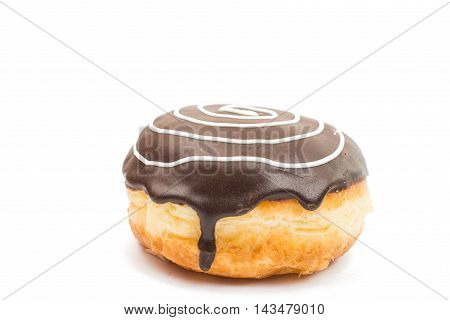 creative chocolate donuts on a white background