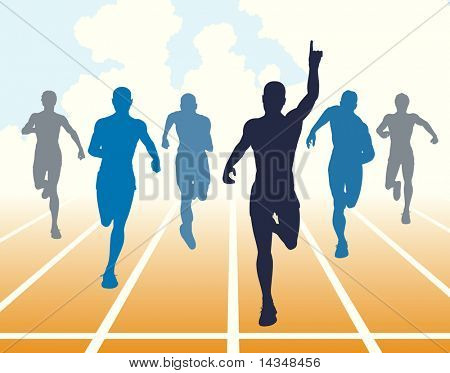 Ilustrace mužů skončil závod sprint