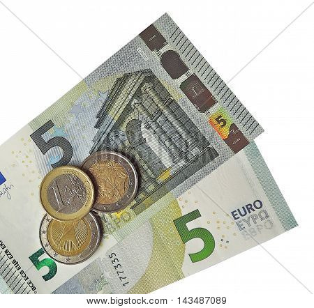 Euro money, utopian currency, isolated on white background