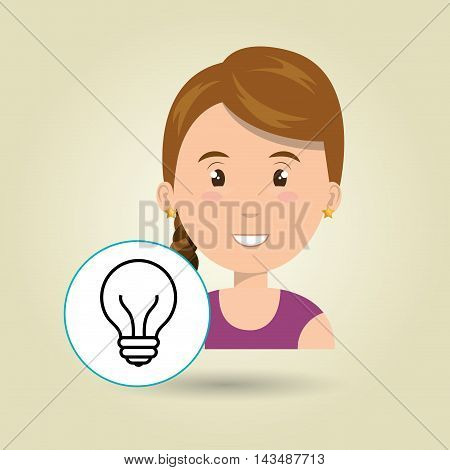 girl young student school vector illustration design