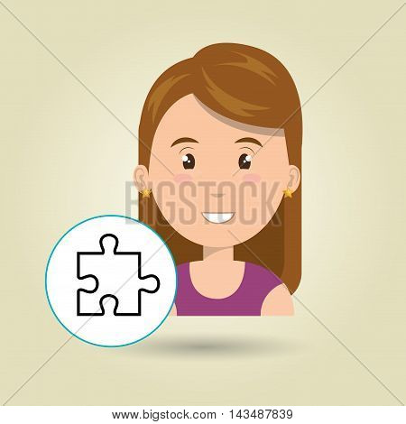 girl young student school vector illustration design