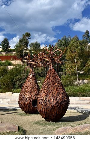 Sydney, Australia - Aug 19, 2016. Sculpture at Barangaroo. Free temporary exhibition transforms Barangaroo Reserve into an open-air sculpture park to capture the imagination of the visitors.