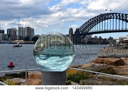 Sydney, Australia - Aug 19, 2016. Sculpture at Barangaroo. Free temporary exhibition transforms Barangaroo Reserve into an open-air sculpture park to capture the imagination of the visitors.