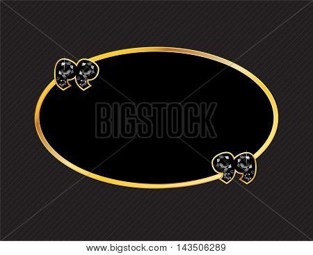 Onyx Stone Quotes on Gold Metal Speech Bubble over Pinstripe Background