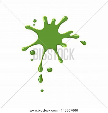 Splattered mucus isolated on white background. Green slime blot vector illustration