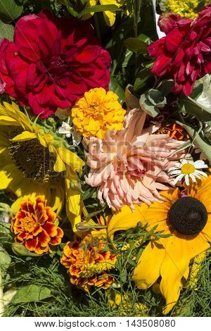 handmade beautiful bouquets from flowers and herbs