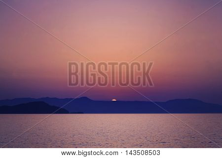 Crete Sunset. Sea Sun and Ske. Impressions of Greece