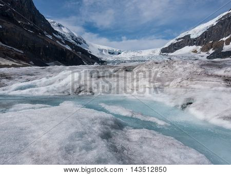 Stream Of Glacial Melt On Athabasca Glacier