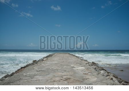 Pier in Costa da Caparica in Portugal