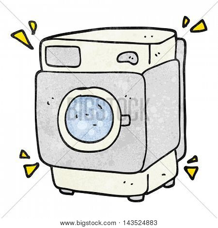 freehand textured cartoon rumbling washing machine