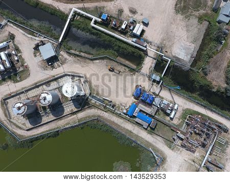 Equipment For The Drying Gas And Condensate Collection. Top View.