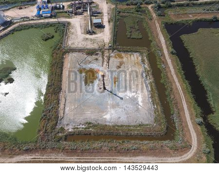Equipment For The Drying Gas And Condensate Collection. Top View.