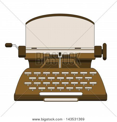 Flat and line design style modern vector illustration concept of a manual vintage stylish typewriter.