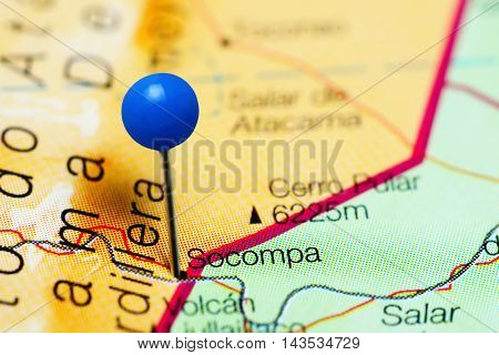Socompa pinned on a map of Chile