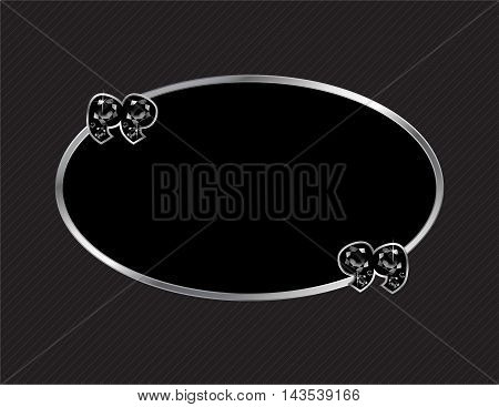 Onyx Stone Quotes on Silver Metal Speech Bubble over Pinstripe Background