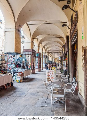 Portici Via Po In Turin Italy (hdr)