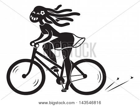 bike, women, girl, cyclist, fun,  travel, ride, urban, 
African, , dress, cycle, lady