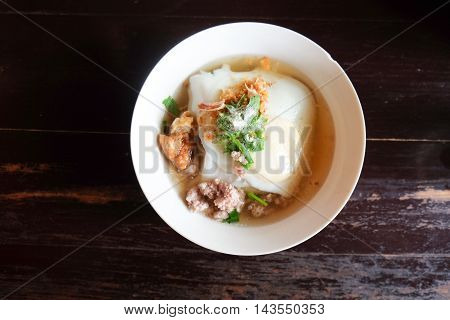 Thai noodle local food at Ban Na Ton Chan village Sukhothai province in Thailand and we call it 