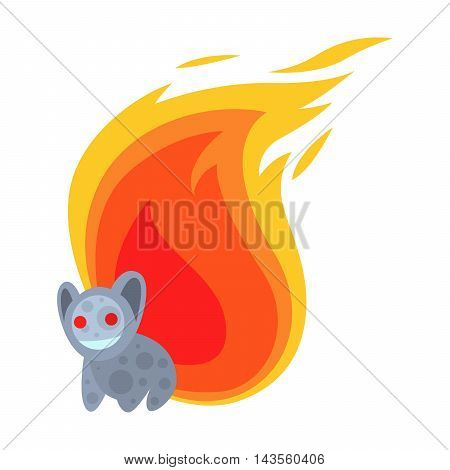 Fantasy monster color cute character funny design element. Humour emoticon fantasy monster unique expression sticker isolated. Alien sticker vector fantasy monster paint crazy animal