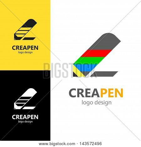 Logo design Creative pen, vector art for web and print