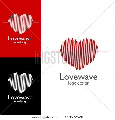 Logo design Love wave, vector art for web and print