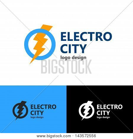 Logo design Electro city, vector art for web and print
