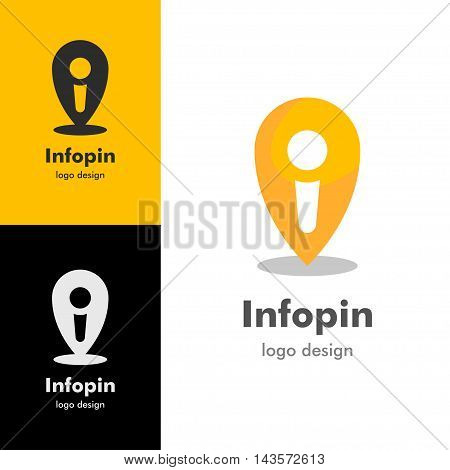 Logo design Info pin, vector art for web and print
