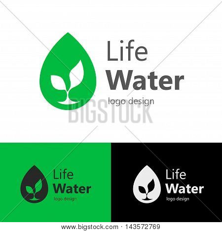 Logo design Life water, vector art for web and print
