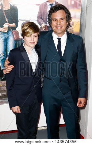 NEW YORK-JUNE 25: Mark Ruffalo (R) and son Keen Ruffalo attend the New York premiere of 