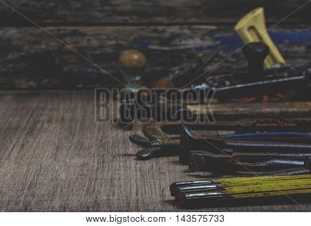 Old and rusty tool - set woodworkers