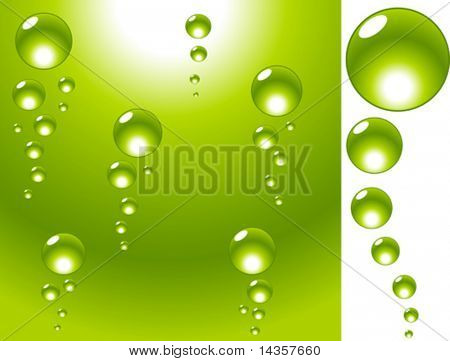 Wasser mit Blasen grün. Vektor-Illustration.