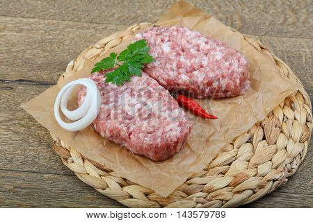 Raw Burget Cutlet