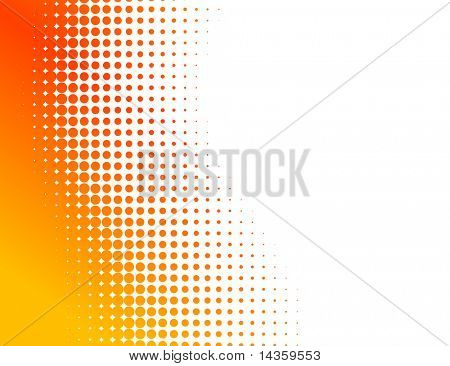 Orange halv-tone baggrund.  Raster version.