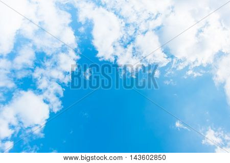 looking up at sky and cloud nature background.
