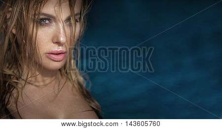 Natural Portrait Of Blonde Woman.