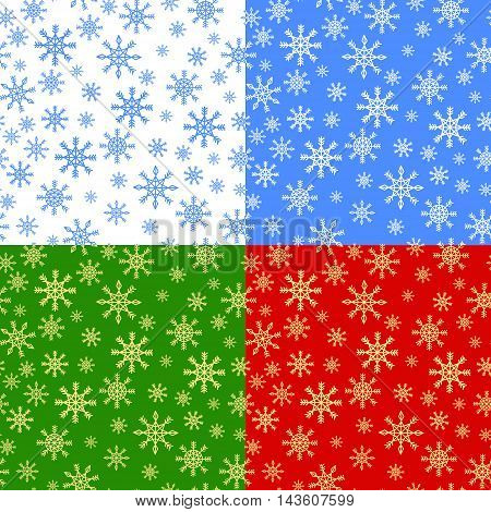 seamless texture set christmas snowflakes red green white blu