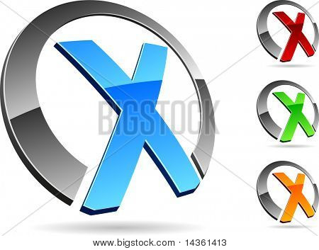 Symbole de la lettre « X ». Illustration vectorielle.