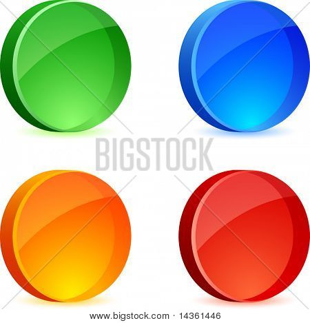 Glanzende 3D-pictogrammen. Vectorillustratie.