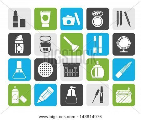 Silhouette Make-up and cosmetics icons  - vector icon set