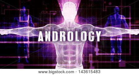 Andrology as a Digital Technology Medical Concept Art 3D Illustration Render